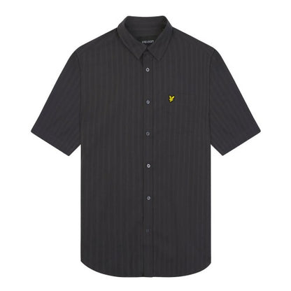 Front - Lyle & Scott Mens Stripe Textured Short-Sleeved Shirt