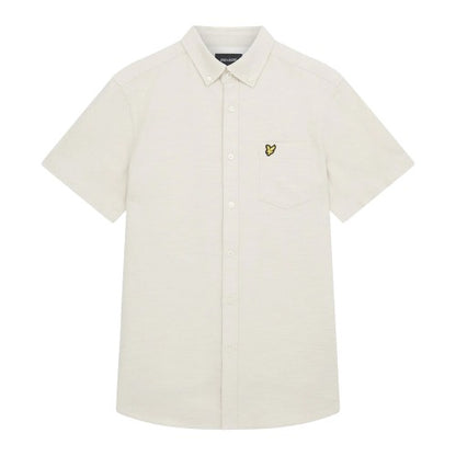 Front - Lyle & Scott Mens Cotton Slub Short-Sleeved Shirt
