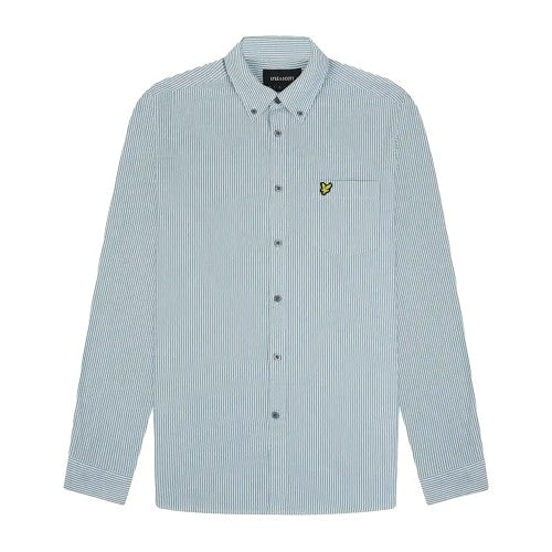 Front - Lyle & Scott Mens Stripe Oxford Shirt