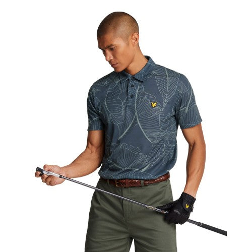 Front - Lyle & Scott Mens Floral Polo Shirt