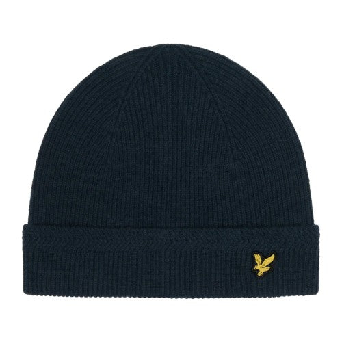 Front - Lyle & Scott Racked Logo Ribbed Beanie