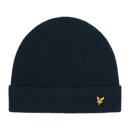 Front - Lyle & Scott Racked Logo Ribbed Beanie