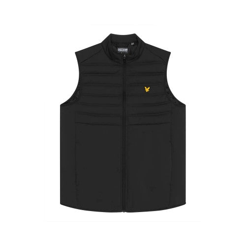 Front - Lyle & Scott Mens Double Baffle Hybrid Gilet