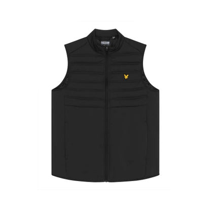 Front - Lyle & Scott Mens Double Baffle Hybrid Gilet