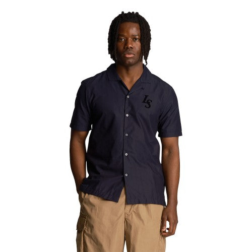 Front - Lyle & Scott Mens Pinstripe Revere Collar Shirt