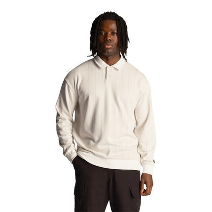 Front - Lyle & Scott Mens Pinstripe Collared Sweatshirt