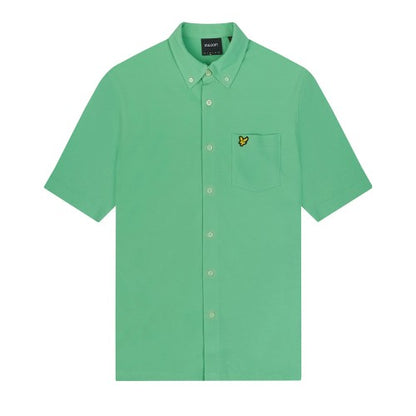 Front - Lyle & Scott Mens Pique Short-Sleeved Shirt