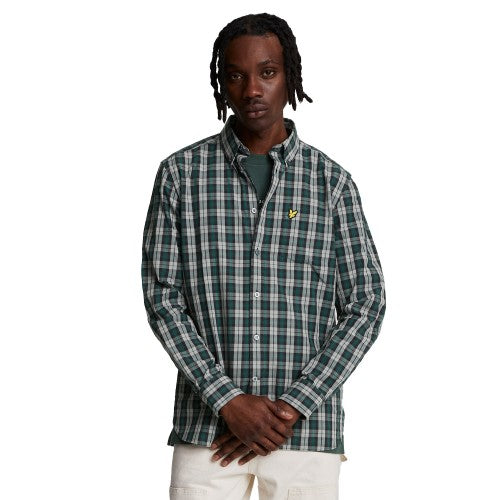 Front - Lyle & Scott Mens Checked Poplin Washed Shirt