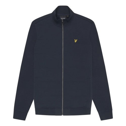 Front - Lyle & Scott Mens Baffled Stitching Track Jacket
