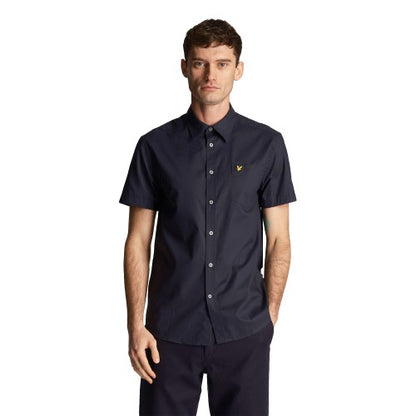 Front - Lyle & Scott Mens Plain Poplin Short-Sleeved Shirt