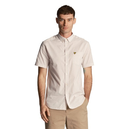 Front - Lyle & Scott Mens Gingham Slim Short-Sleeved Shirt