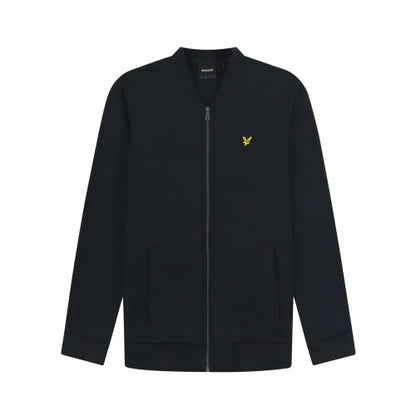 Front - Lyle & Scott Mens Lambswool Knitted Bomber Jacket