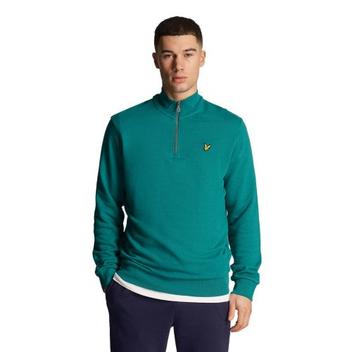 Front - Lyle & Scott Mens Loopback Quarter Zip Sweatshirt