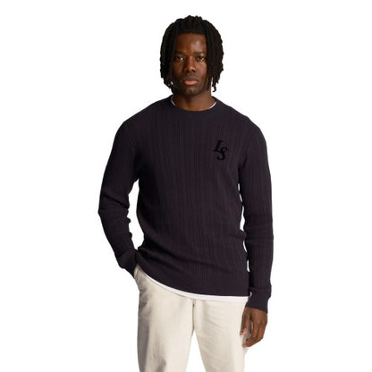 Front - Lyle & Scott Mens Club Emblem Crew Neck Jumper