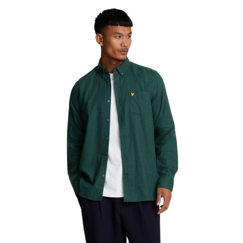 Front - Lyle & Scott Mens Plain Flannel Shirt