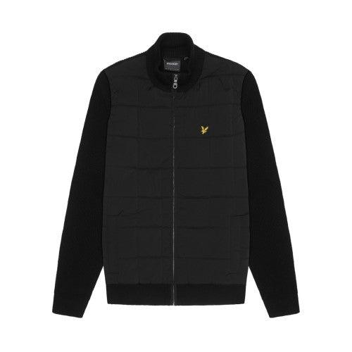 Front - Lyle & Scott Mens Hybrid Textured Full Zip Cardigan