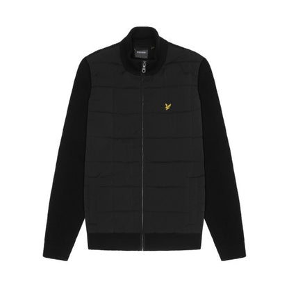 Front - Lyle & Scott Mens Hybrid Textured Full Zip Cardigan