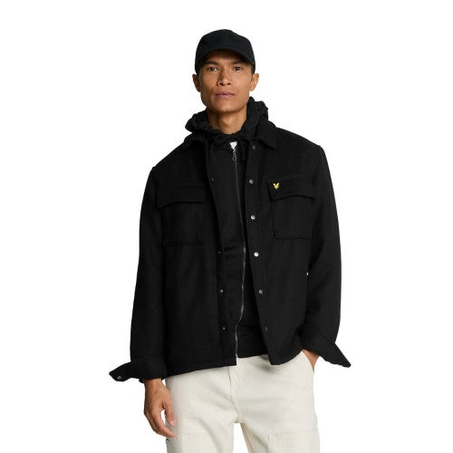 Front - Lyle & Scott Mens Brushed Overshirt