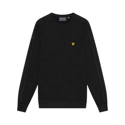 Front - Lyle & Scott Mens Tape Crew Neck Sports Sweatshirt