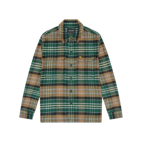 Front - Lyle & Scott Mens Checked Flannel Overshirt
