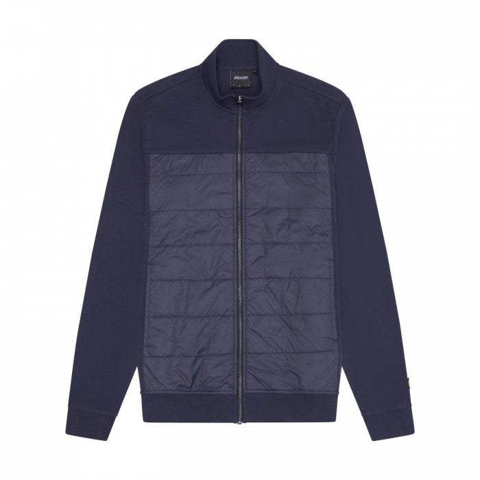 Front - Lyle & Scott Mens Panelled Hybrid Bomber Jacket