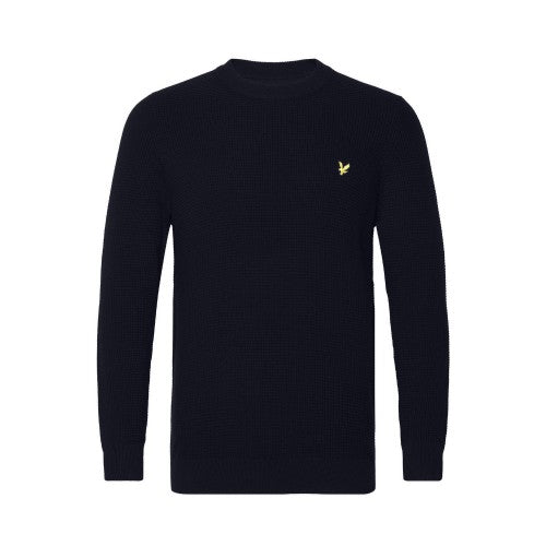 Front - Lyle & Scott Mens Grid Knitted Crew Neck Jumper