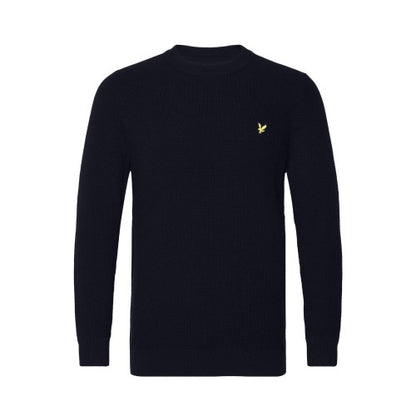 Front - Lyle & Scott Mens Grid Knitted Crew Neck Jumper