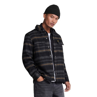 Front - Lyle & Scott Mens Tartan Brushed Overshirt