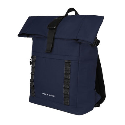 Front - Lyle & Scott Roll Top Ripstop Logo Backpack
