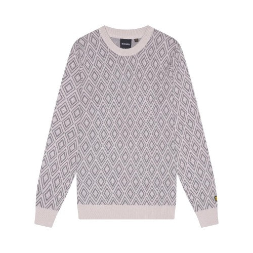 Front - Lyle & Scott Mens Monogram Intarsia Jumper