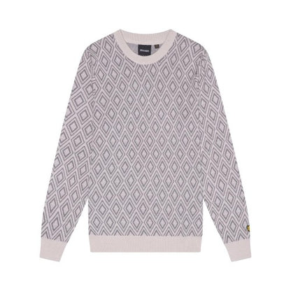 Front - Lyle & Scott Mens Monogram Intarsia Jumper