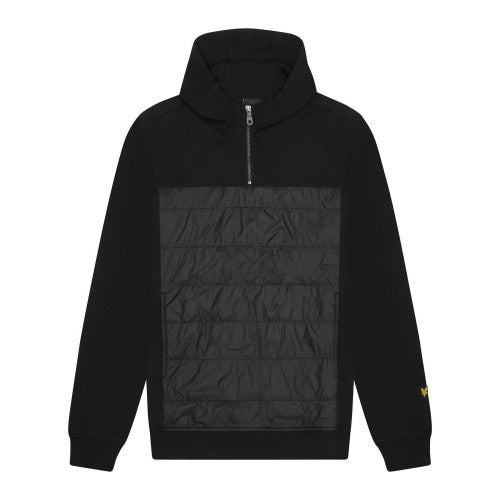 Front - Lyle & Scott Mens Hybrid Interlock Panelled Hoodie