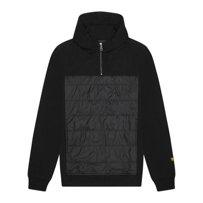 Front - Lyle & Scott Mens Hybrid Interlock Panelled Hoodie