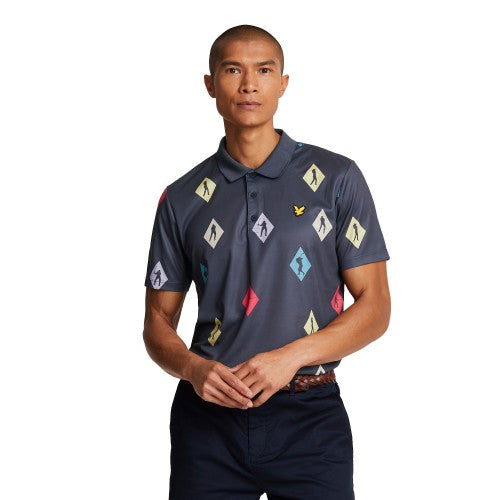 Front - Lyle & Scott Mens Diamond Polo Shirt
