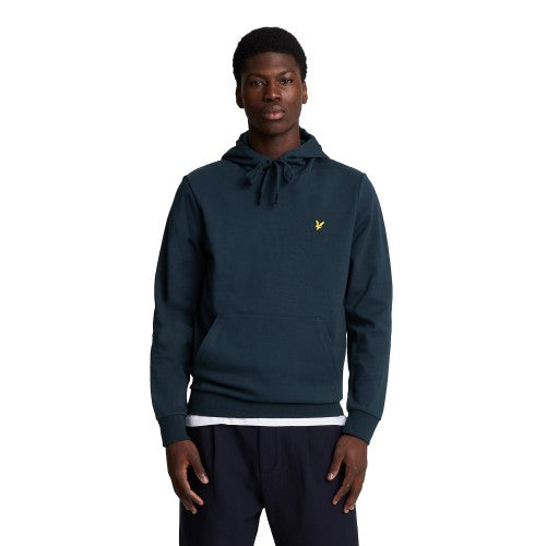Front - Lyle & Scott Mens Embroidered Interlock Logo Hoodie