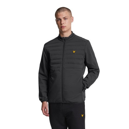 Front - Lyle & Scott Mens Double Baffle Hybrid Jacket