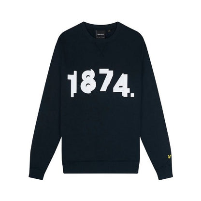 Front - Lyle & Scott Mens 1874 Printed Sweatshirt