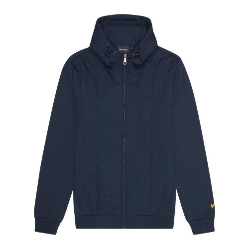 Front - Lyle & Scott Mens Quilted Full Zip Hoodie