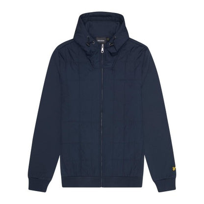 Front - Lyle & Scott Mens Quilted Full Zip Hoodie