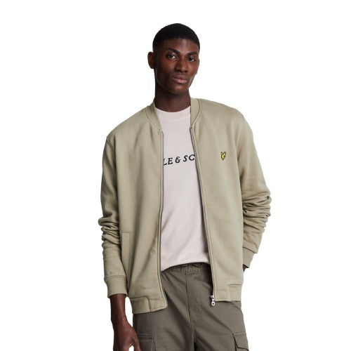 Front - Lyle & Scott Mens Jersey Bomber Jacket