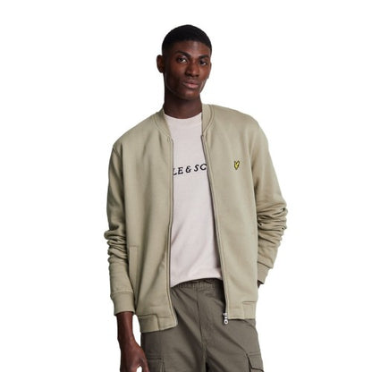 Front - Lyle & Scott Mens Jersey Bomber Jacket