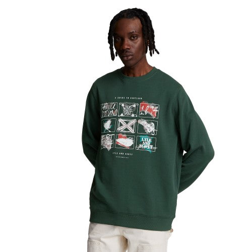 Front - Lyle & Scott Mens A Guide To Scotland Printed Sweatshirt