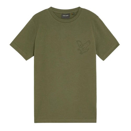 Front - Lyle & Scott Boys Eagle Embossed T-Shirt