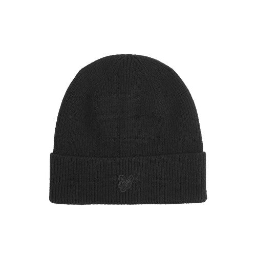 Front - Lyle & Scott Tonal Eagle Rib Knit Beanie