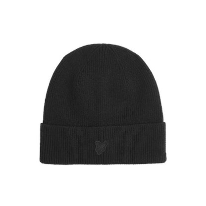 Front - Lyle & Scott Tonal Eagle Rib Knit Beanie
