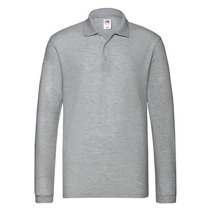 Front - Fruit of the Loom Mens Premium Long-Sleeved Polo Shirt