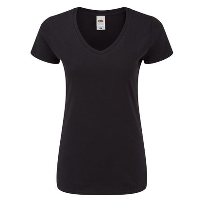 Front - Fruit of the Loom Womens/Ladies Iconic 150 V Neck T-Shirt
