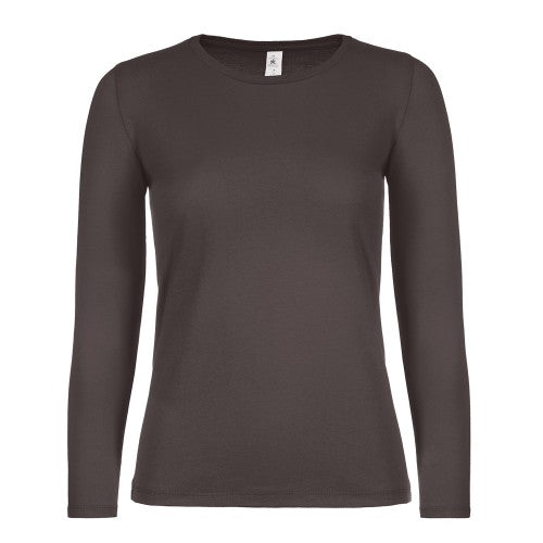 Front - B&C Womens/Ladies #E150 Long-Sleeved T-Shirt