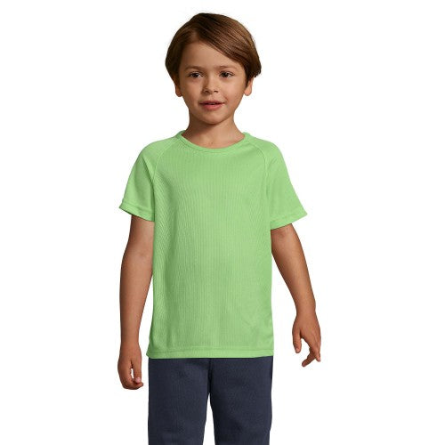 Front - SOLS Childrens/Kids Sporty Raglan T-Shirt