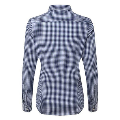 Front - Premier Womens/Ladies Maxton Checked Long-Sleeved Shirt